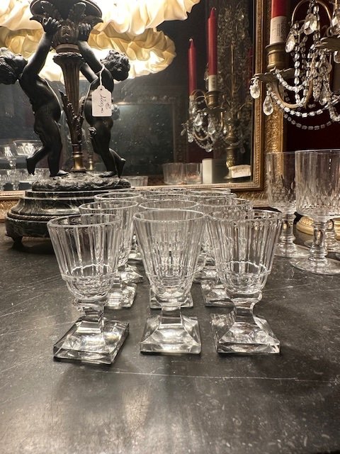 Set Of 13 Baccarat Crystal Liqueur Glasses 19th