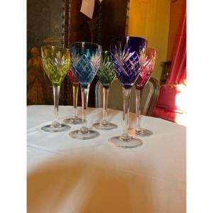 6 Saint Louis Crystal Glasses Chantilly Model