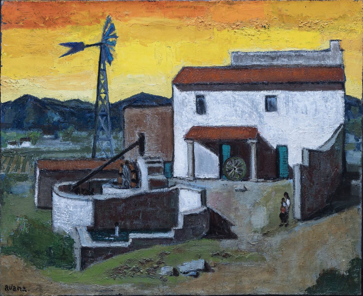 Albert van Achter (né en 1932) - Noria Aux Baléares - Signé