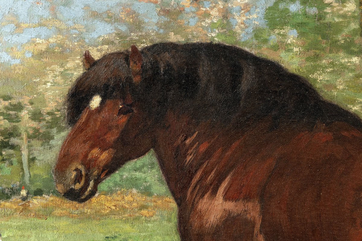 Belgique - Clarys Alexandre (1857 – 1920) – Cheval De Trait Flamand– Signé Et Daté-photo-2