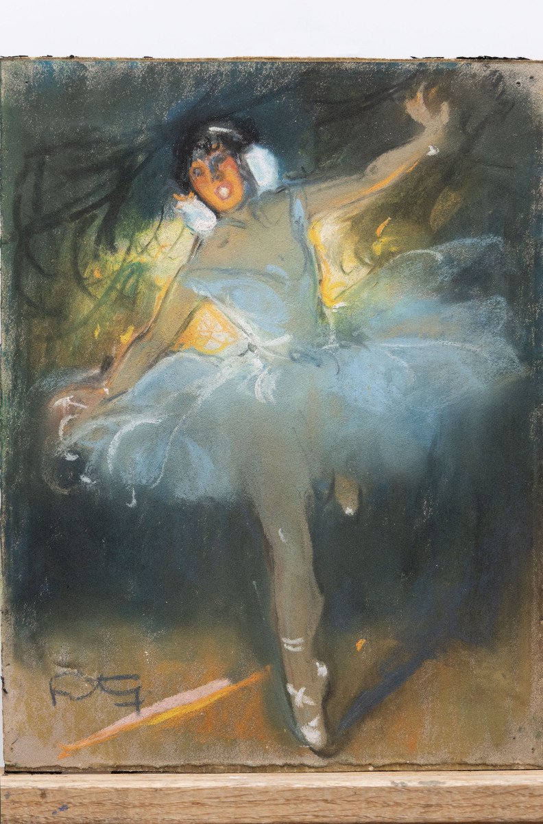 Belle Epoque Paris - Fortuney (1875 – 1951) – Ballerine – Pastel – Signé-photo-1