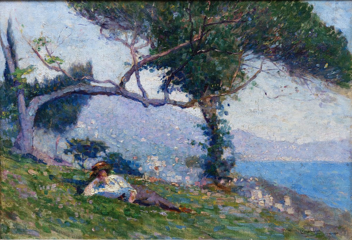 Impressionism – Chambon Marius (1876 – 1962) – Rest By The Sea – Oil On Canvas – Signed