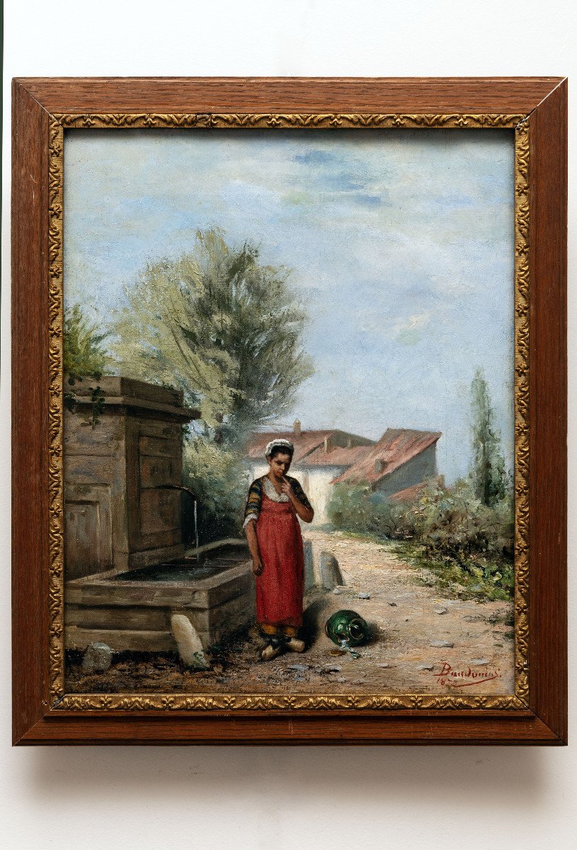 Baudouin Paul Albert – Jeune Femme à La Cruche Brisée – Huile Sur Toile – Signé Et Daté-photo-5