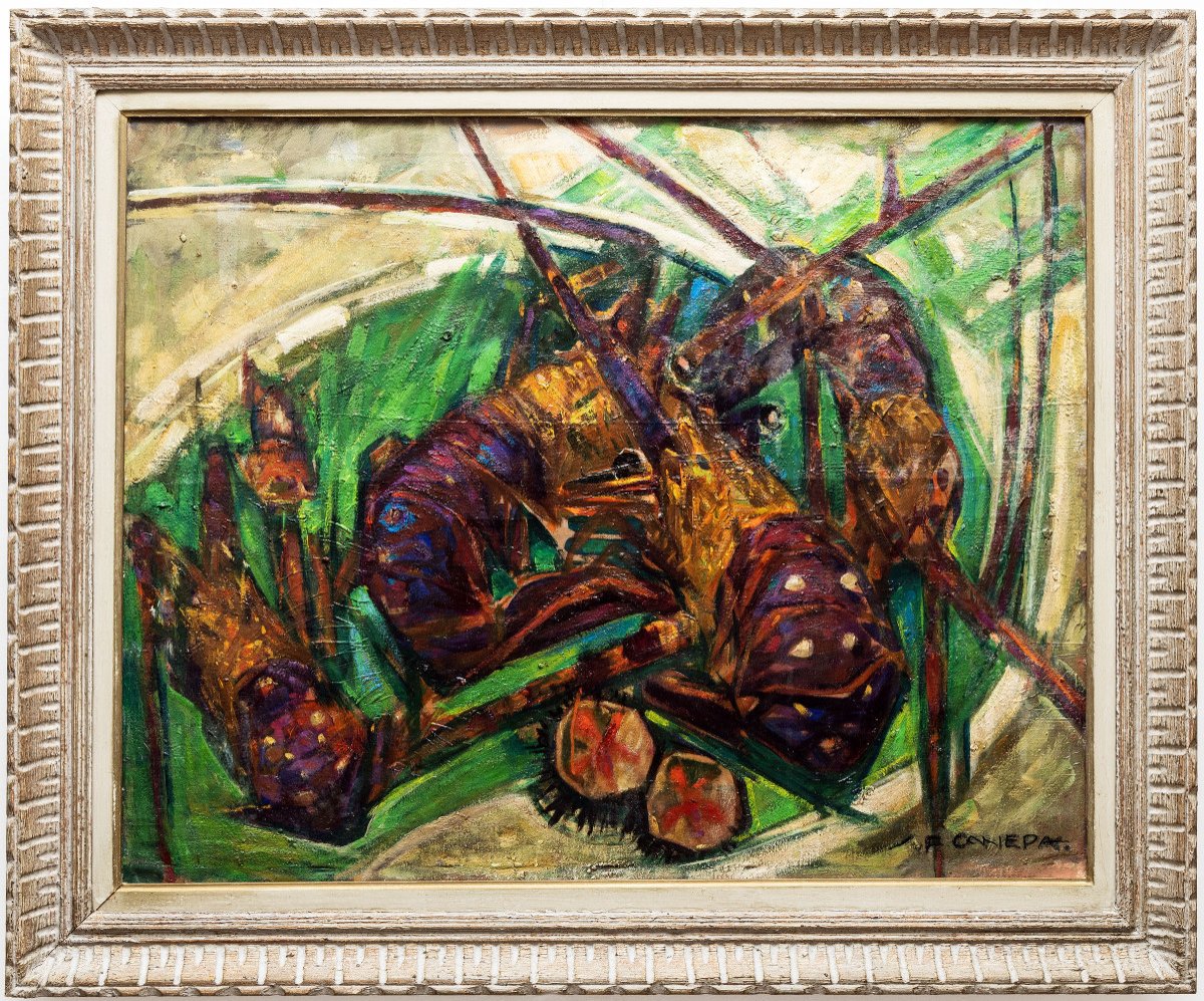 South Of France - Canepa Jean-frédéric - The Lobsters - Oil On Canvas - Signed-photo-2