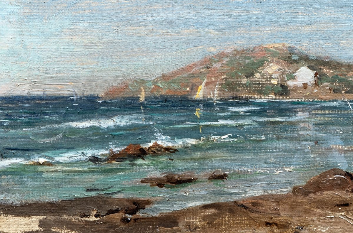 Appian Adolphe – Animated Shore In The Mediterranean – Oil On Canvas – Signed And Dated 1881-photo-1