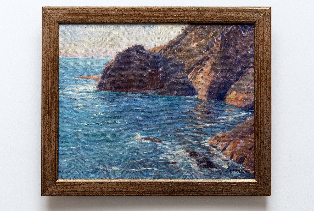 Sud De France – Côte Méditerranéenne – Francis LeMaire - Huile Sur Toile – Circa 1940-photo-6