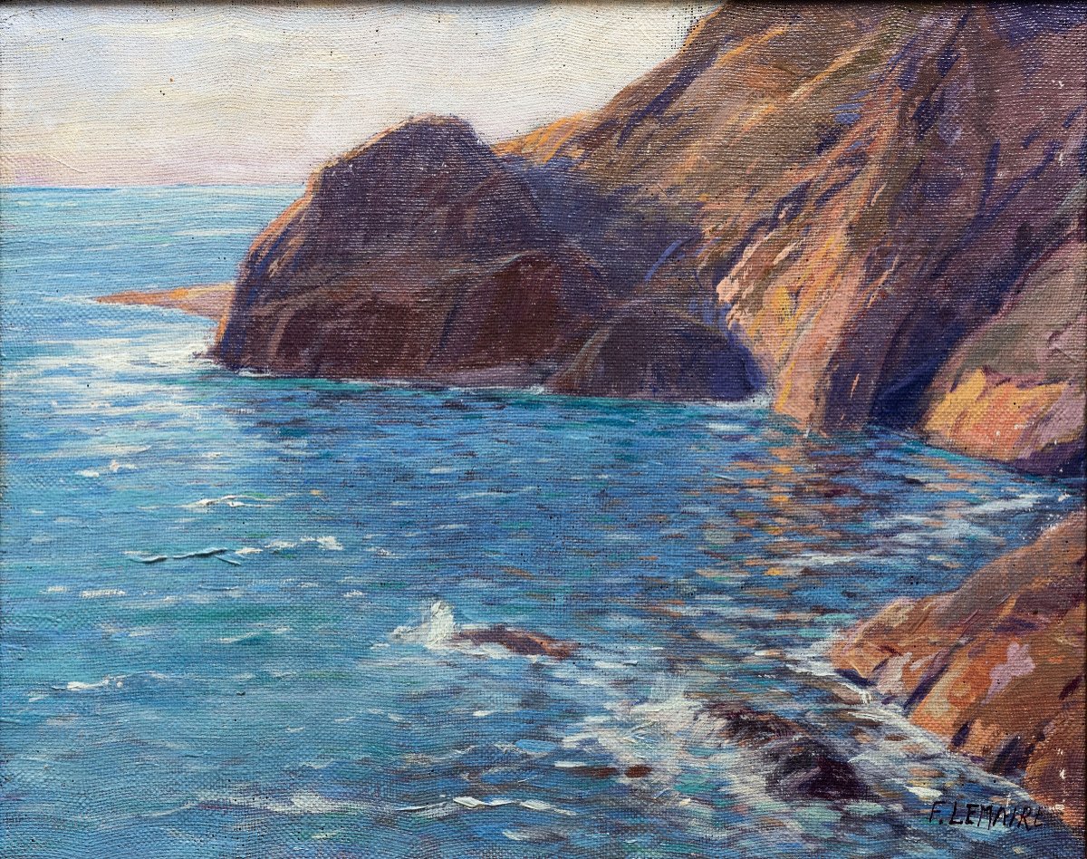 Sud De France – Côte Méditerranéenne – Francis LeMaire - Huile Sur Toile – Circa 1940