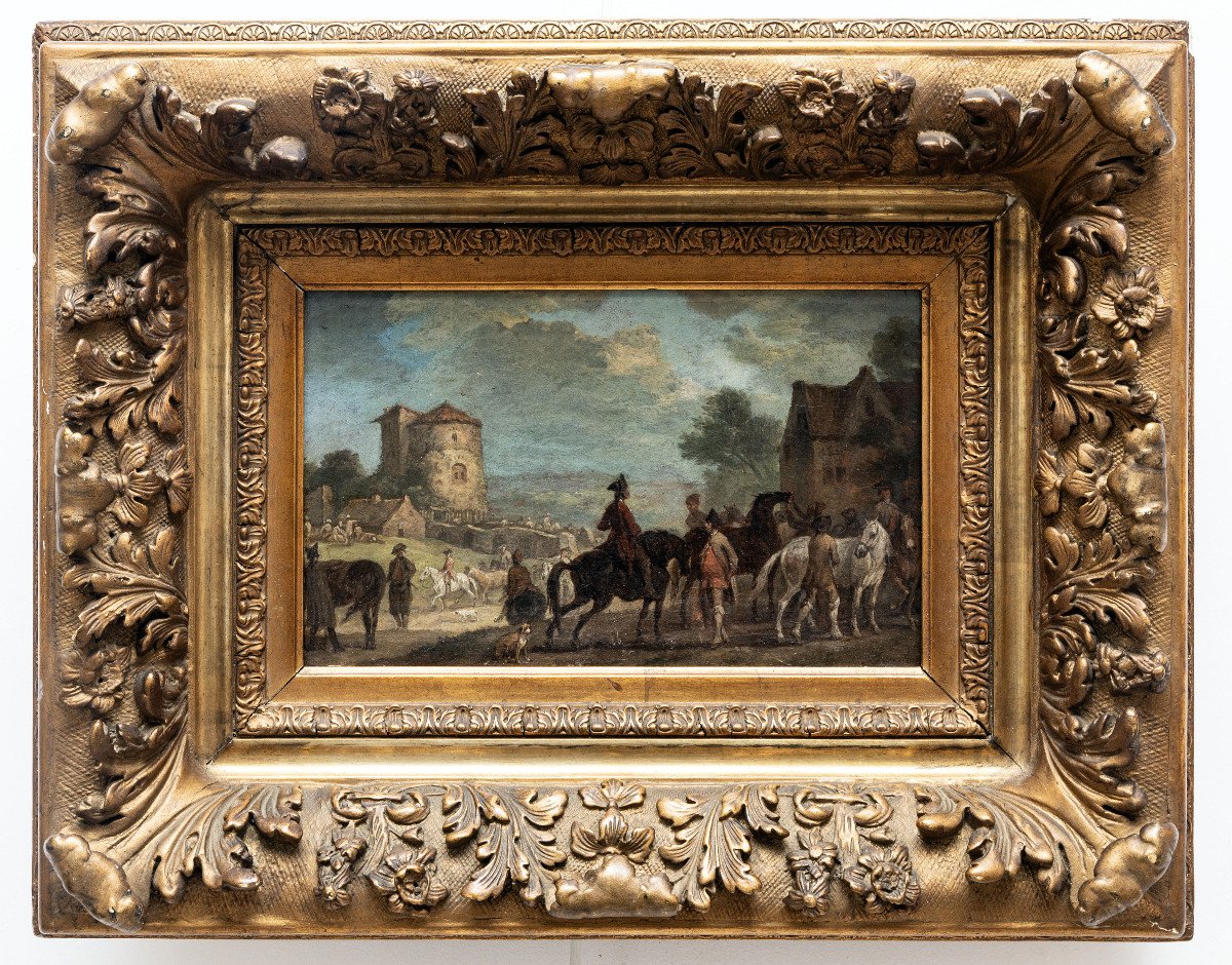 Verdussen Jan Peeter – Hunting Departure – Oil On Canvas – Signed-photo-2