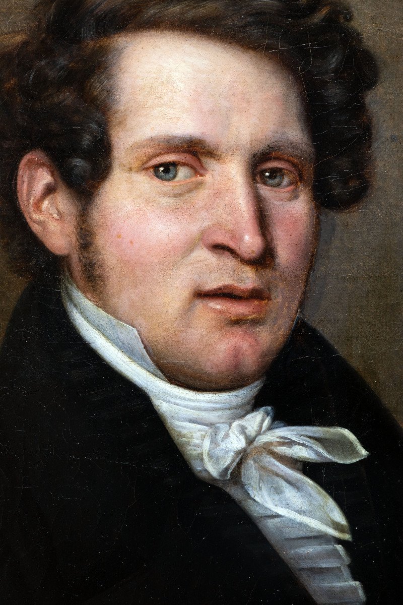 Lair Jean Louis – Portrait D’un Homme De Qualité – Huile Sur Toile – Signée Et Datée 1820-photo-1