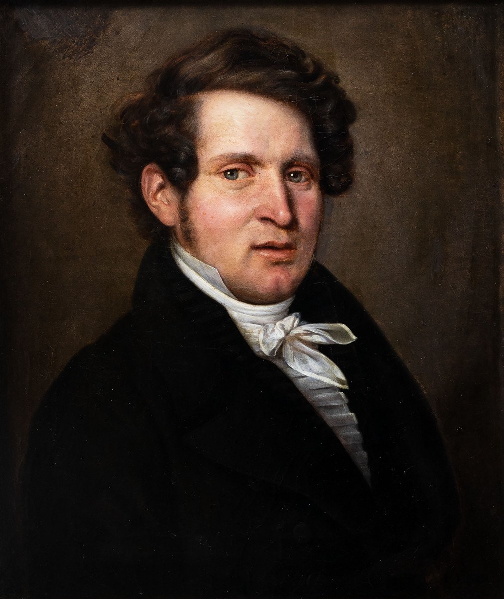 Lair Jean Louis – Portrait D’un Homme De Qualité – Huile Sur Toile – Signée Et Datée 1820