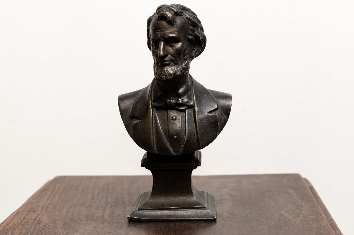 Abraham Lincoln – Buste En Bronze -  XIXe Siècle-photo-3