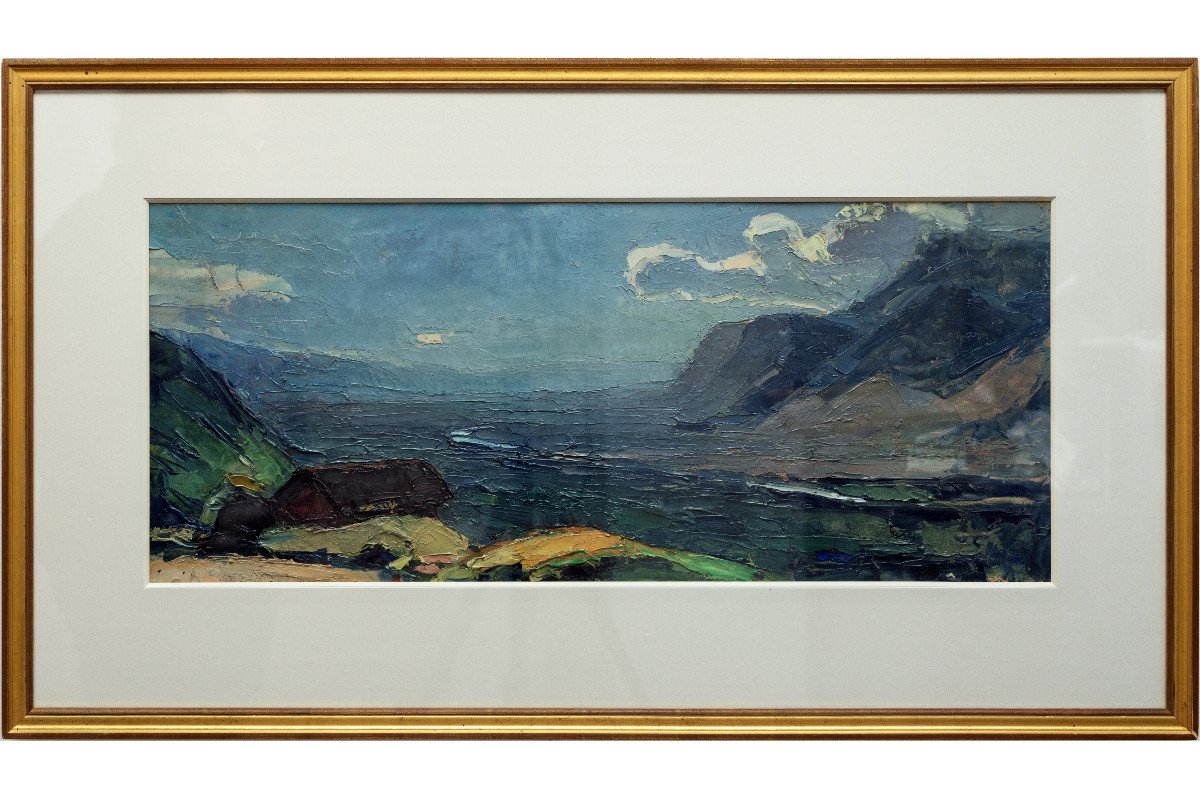 Abbé Calès – Grésivaudan Valley (alps) – Oil On Cardboard – Certificate Of Origin – 20th Century.-photo-2