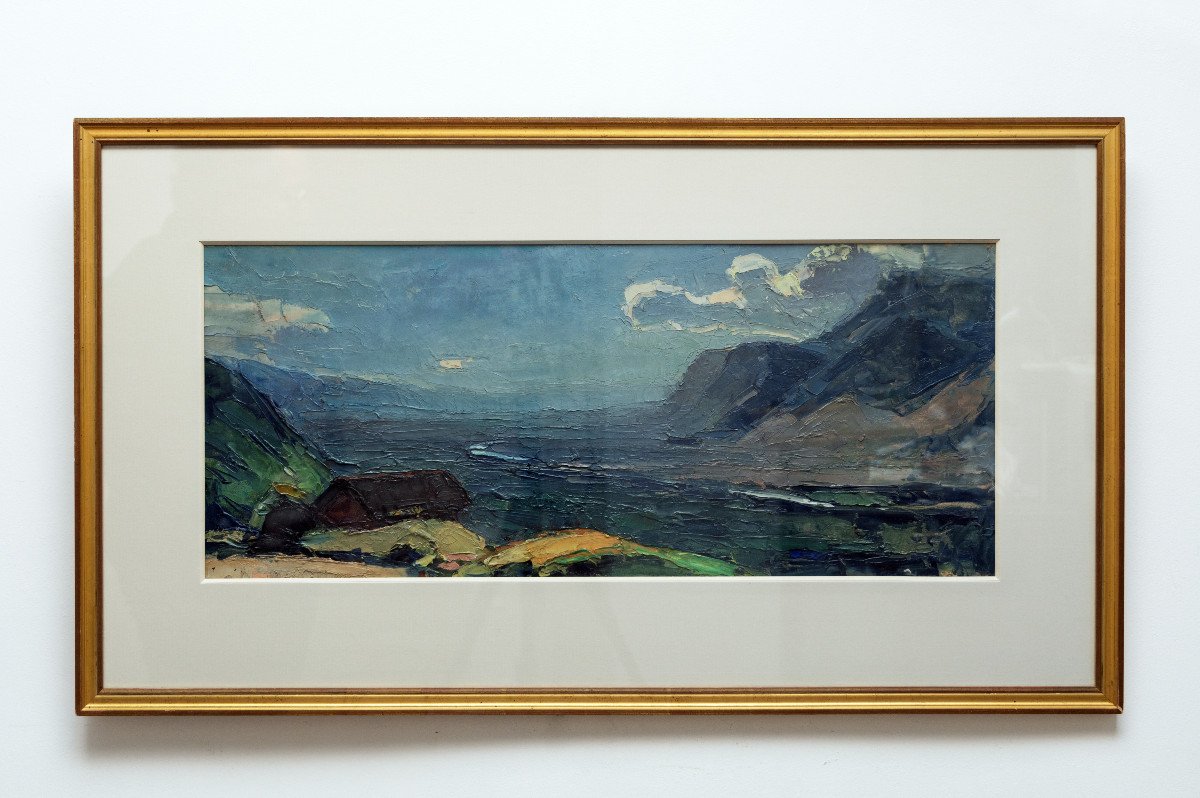 Abbé Calès – Grésivaudan Valley (alps) – Oil On Cardboard – Certificate Of Origin – 20th Century.-photo-6