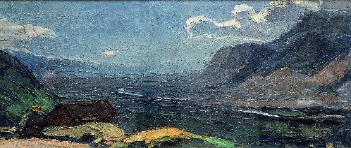 Abbé Calès – Grésivaudan Valley (alps) – Oil On Cardboard – Certificate Of Origin – 20th Century.