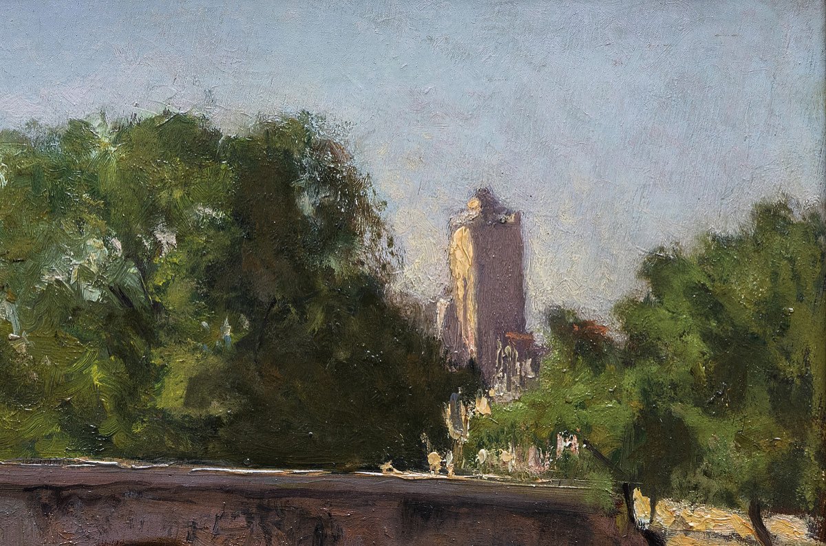 Noireaut Léon (1886 – 1960) – Les Quais à Paris -  Huile Sur Panneau – Circa 1950-photo-2