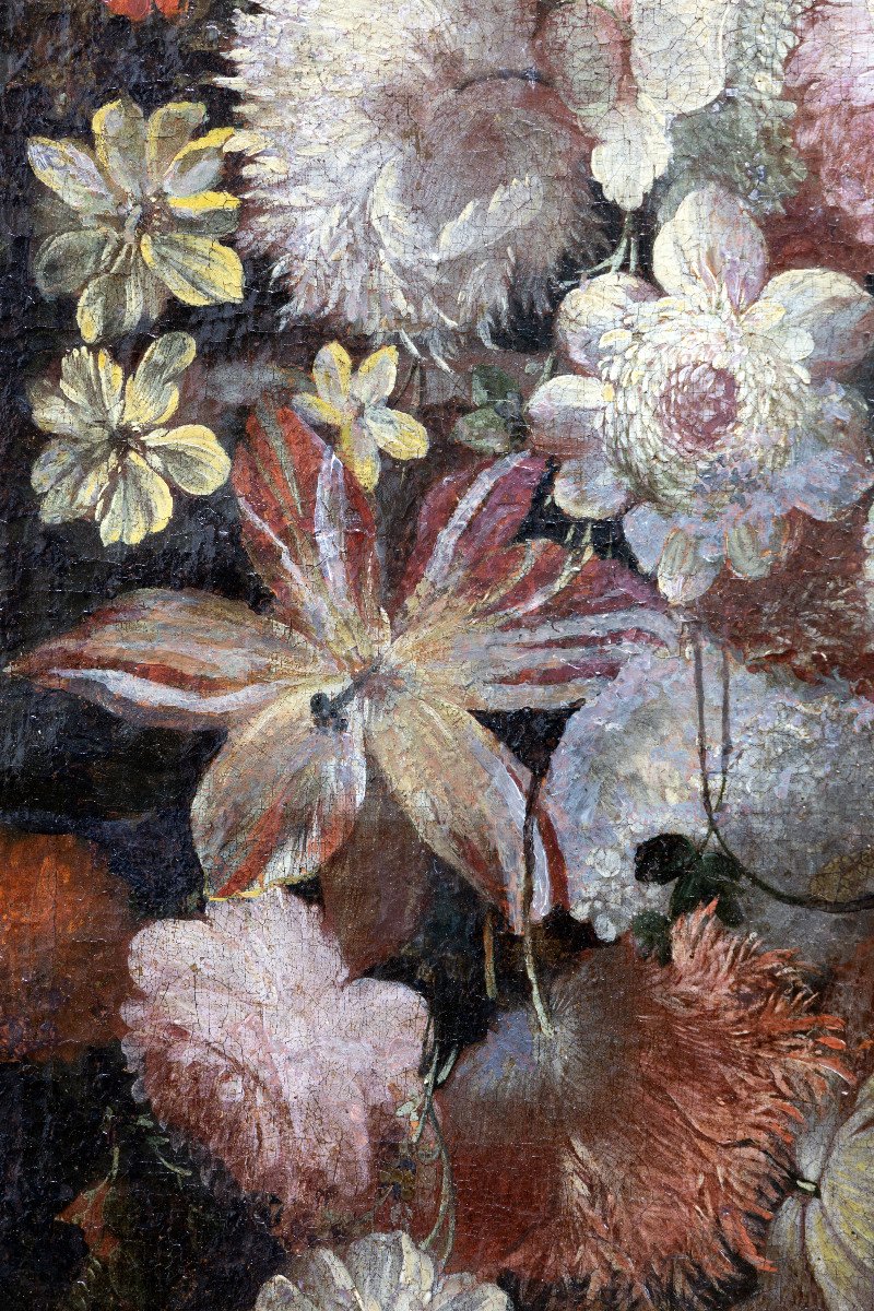 Netherlands – Large Bouquet With Lilies And Tulips – Oil On Canvas – 17th Century-photo-3