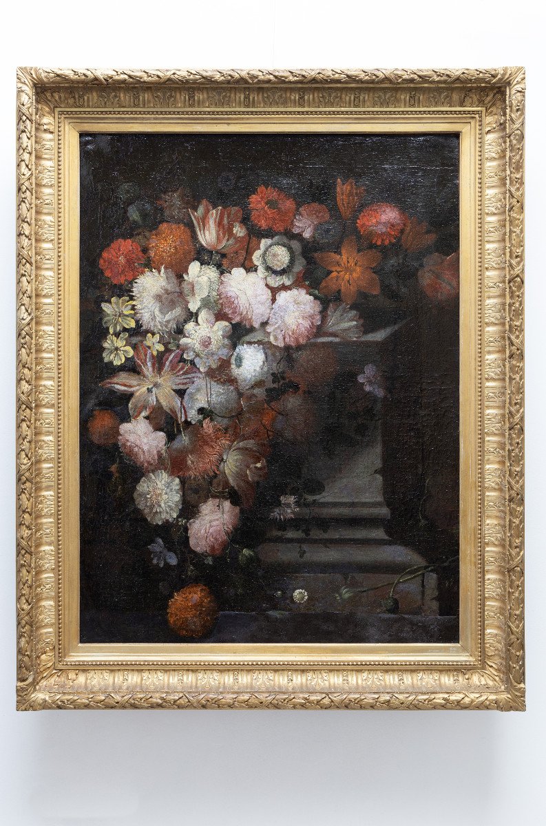 Netherlands – Large Bouquet With Lilies And Tulips – Oil On Canvas – 17th Century-photo-6