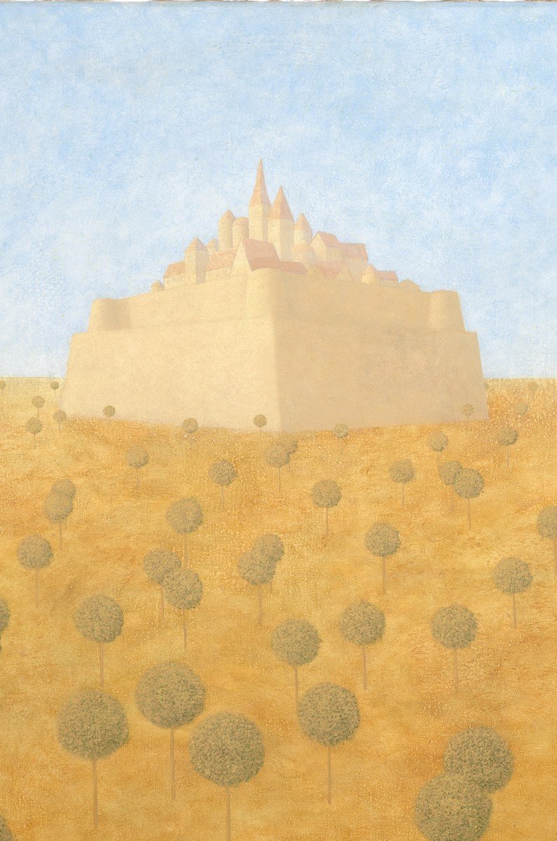 Kasprzyk Mikolaj « Le Château » - Huile Sur Toile– Signé Et Daté-photo-3