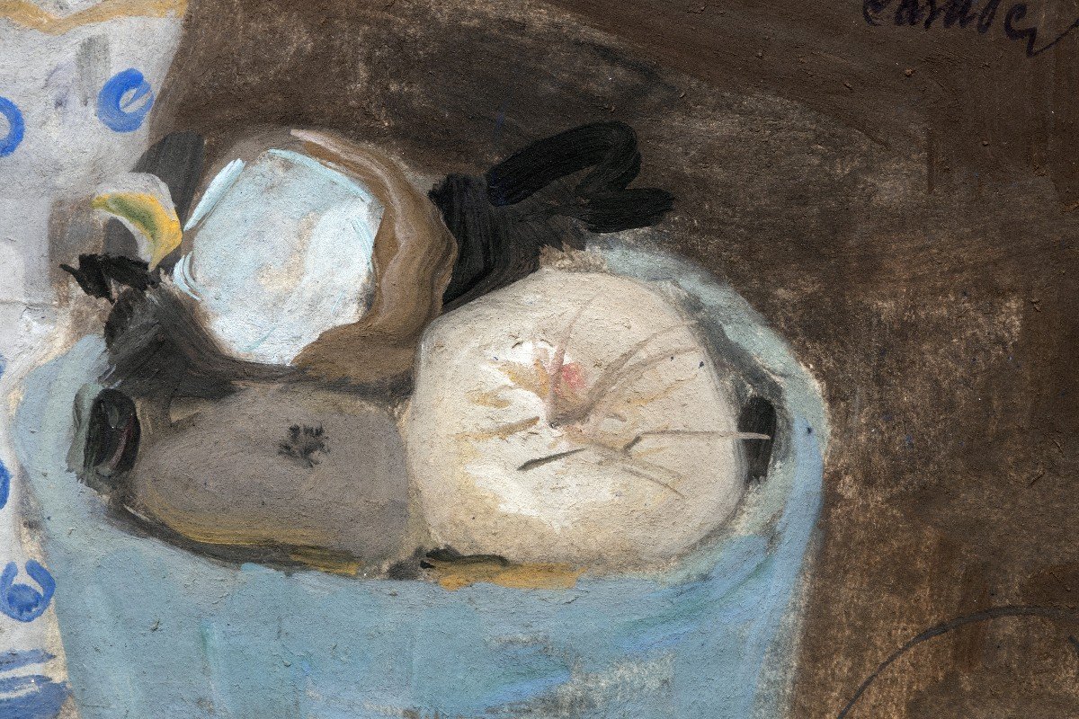 Casadei Maceo (1899 – 1992) – Nature Morte Au Pichet De Faïence – Gouache - Signé-photo-2