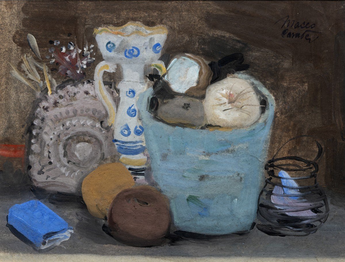 Casadei Maceo (1899 – 1992) – Nature Morte Au Pichet De Faïence – Gouache - Signé