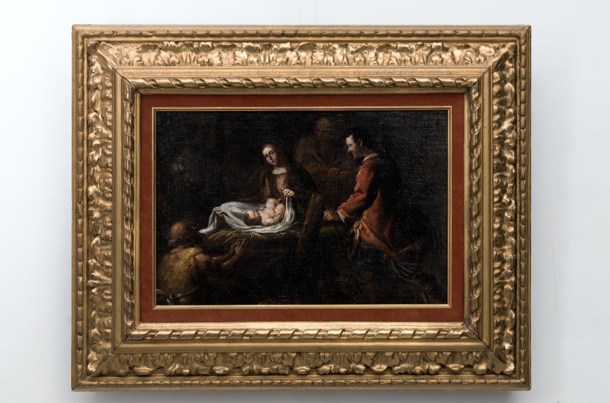 Entourage de Pierre Mignard  1612-1695 – Adoration Des Bergers – Huile sur toile-photo-4