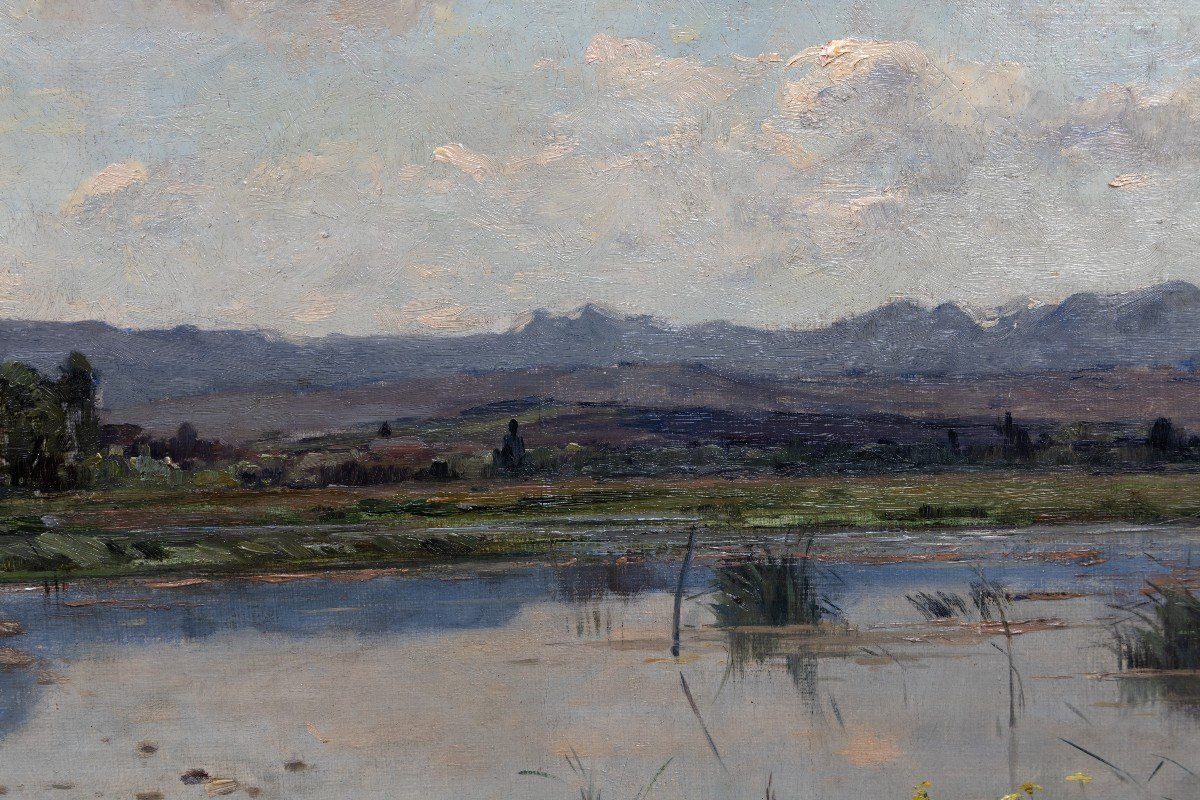 Louis-rené Boulanger – Landscape Of Ain – Oil On Canvas – Signed – 1892-photo-1