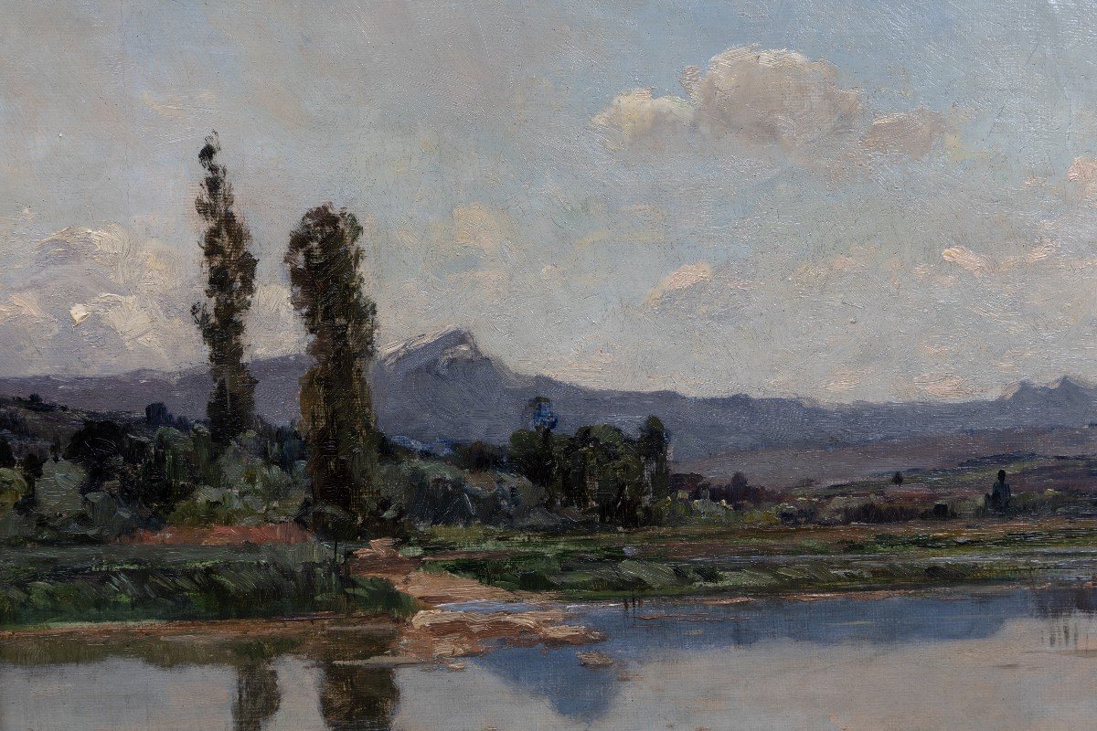 Louis-rené Boulanger – Landscape Of Ain – Oil On Canvas – Signed – 1892-photo-2