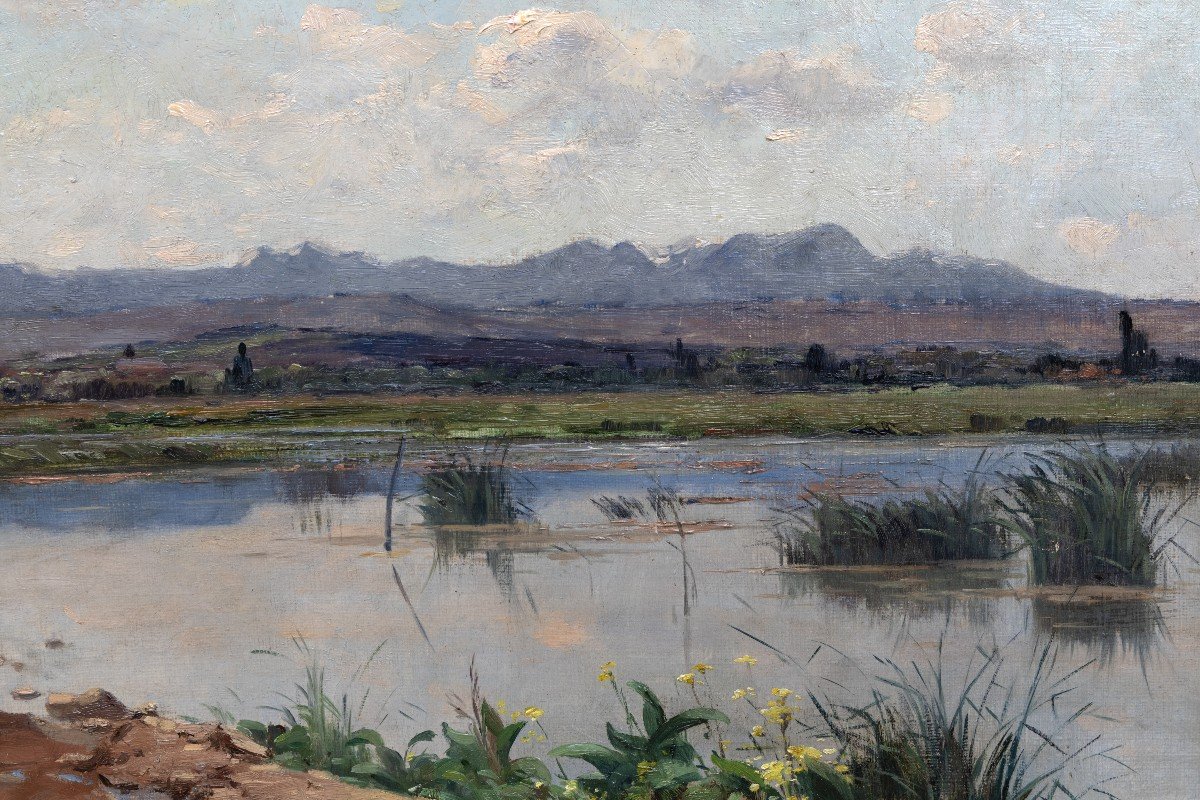 Louis-rené Boulanger – Landscape Of Ain – Oil On Canvas – Signed – 1892-photo-3