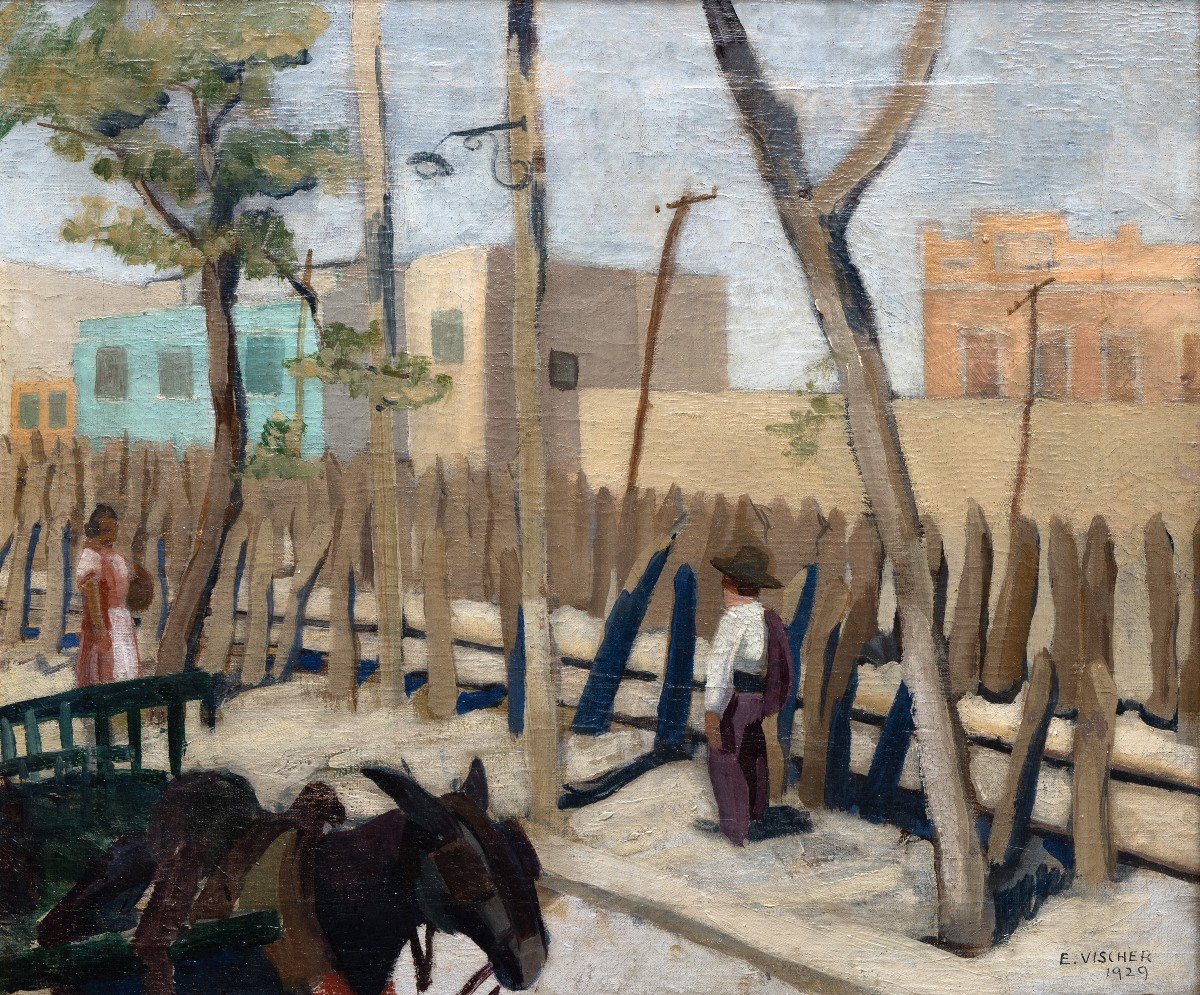 Emmanuel Vischer (1901 – 1936) – Rue D’andalousie – Huile Sur Toile – Signé Et Daté