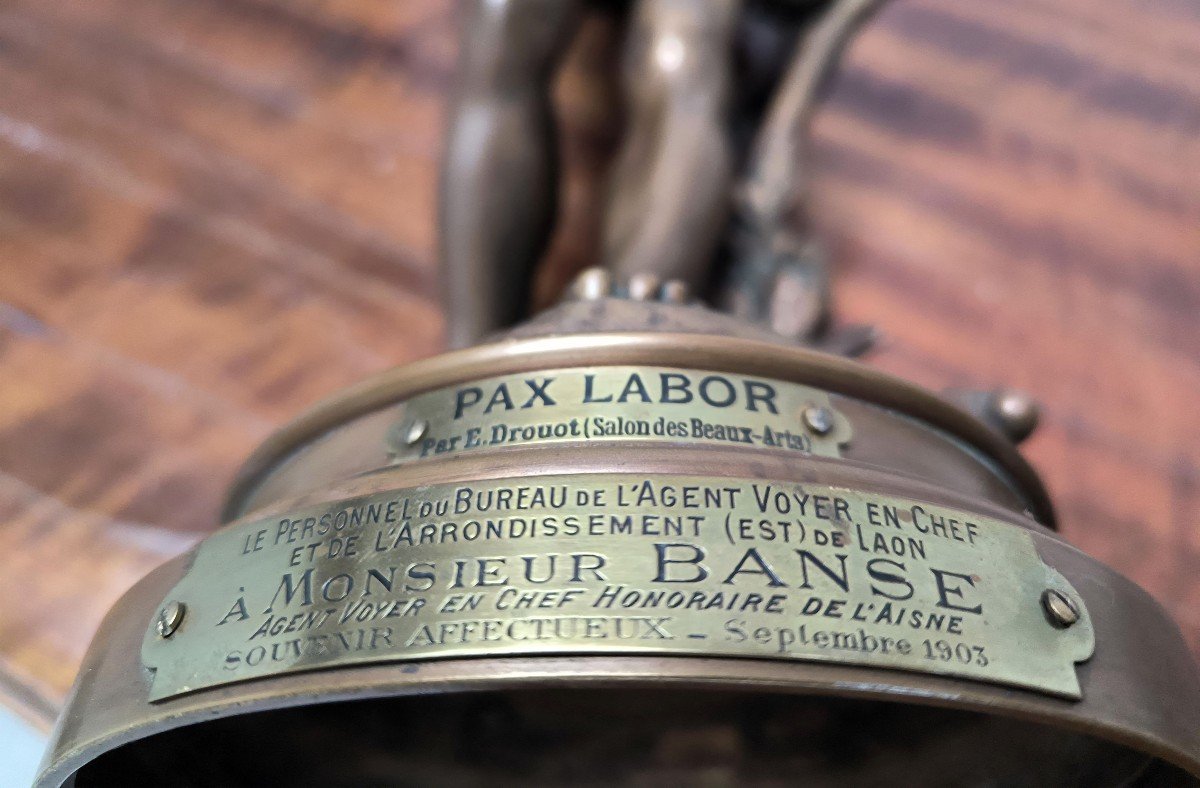 Drouot Edouard (1859 – 1945) – Pax Labor – Bronze – Signed -photo-7