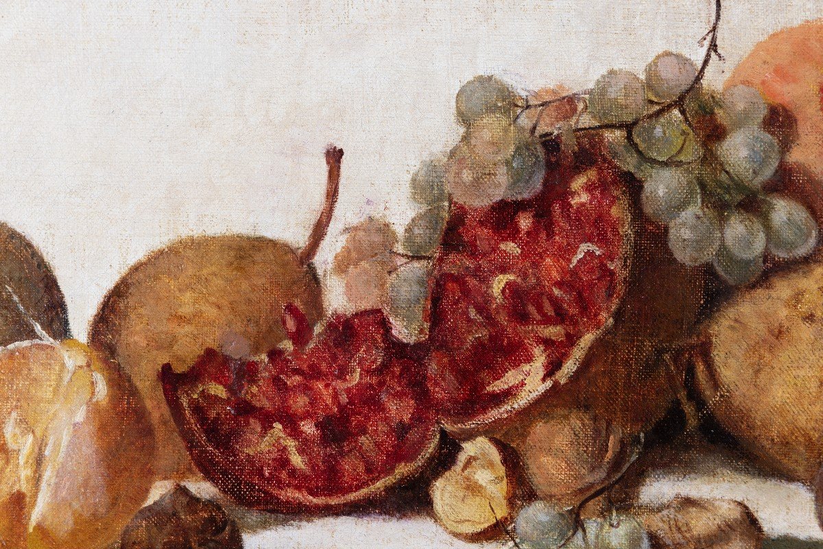 A.	Sanquirico – Nature Morte Aux Fruits Et à La Grenade – Signé Et Daté 1895-photo-1