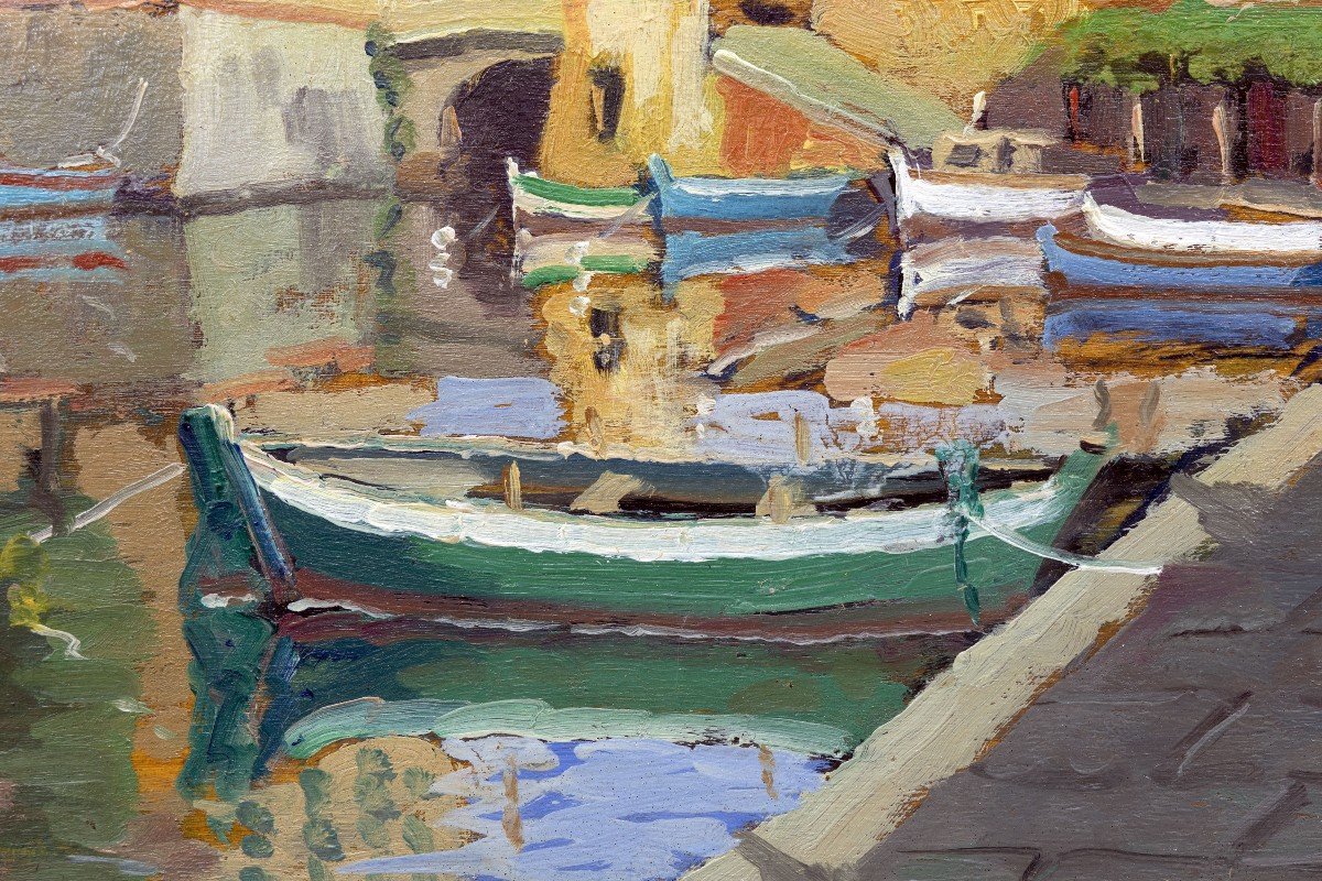 Giancarlo Landi – Le Port De Livourne (italie) – Huile Sur Panneau - Signé-photo-5