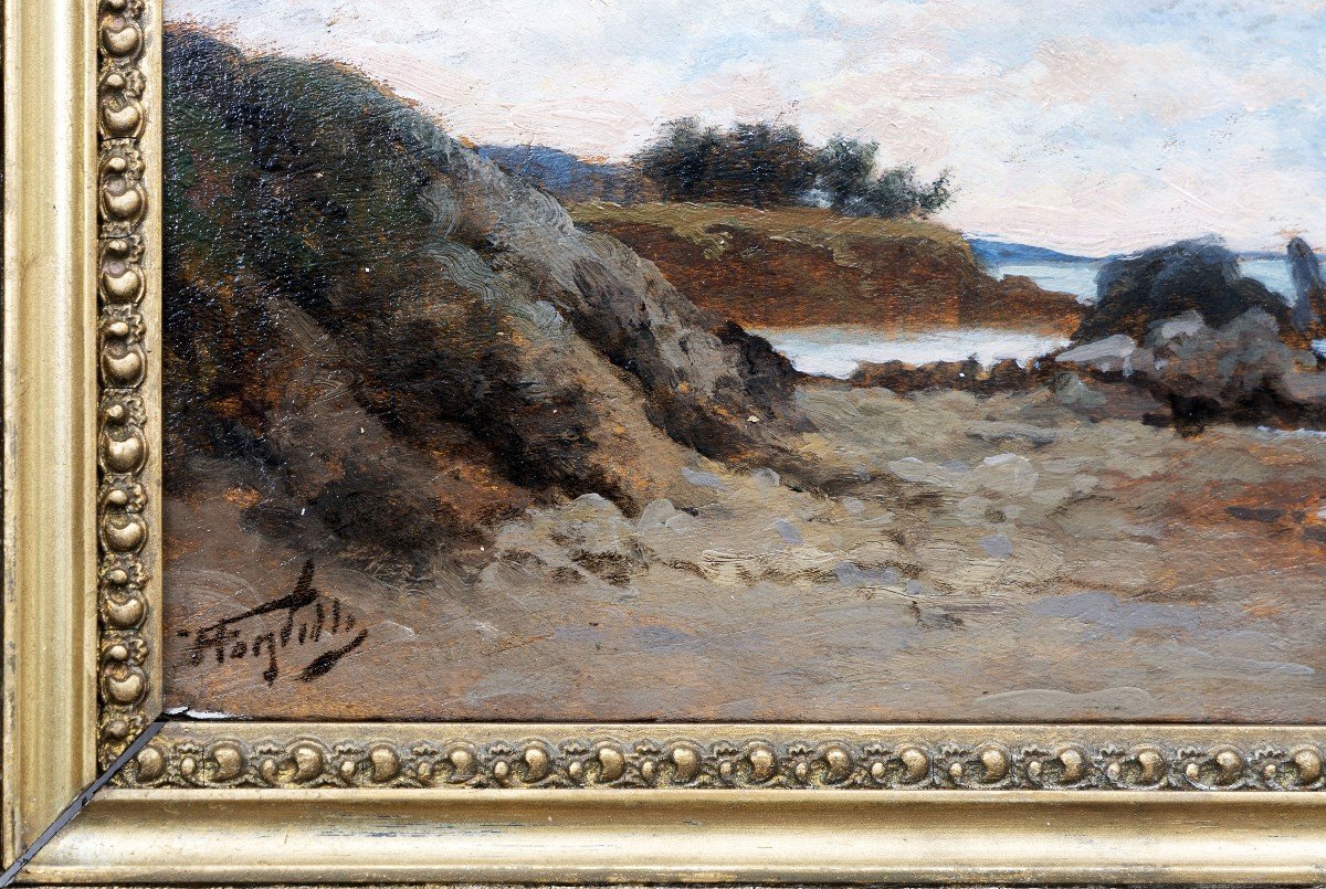 Horace Fonville – Vue De L’étang De Berre – Huile Sur Panneau - Signé-photo-3