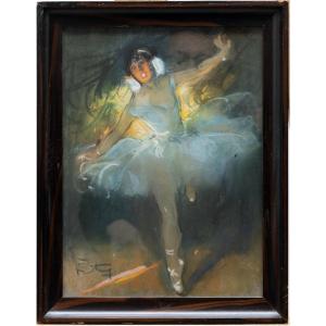 Belle Epoque Paris - Fortuney (1875 – 1951) – Ballerine – Pastel – Signé
