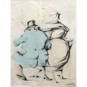 Letuaire Pierre – Couple Seen From Behind – Signed