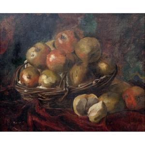 Still Life With Apples – Oil On Canvas – Late 19th Century