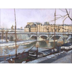 Paris -  Le Pont Neuf – Acrylique Sur Carton – Signé Et Daté (19)92