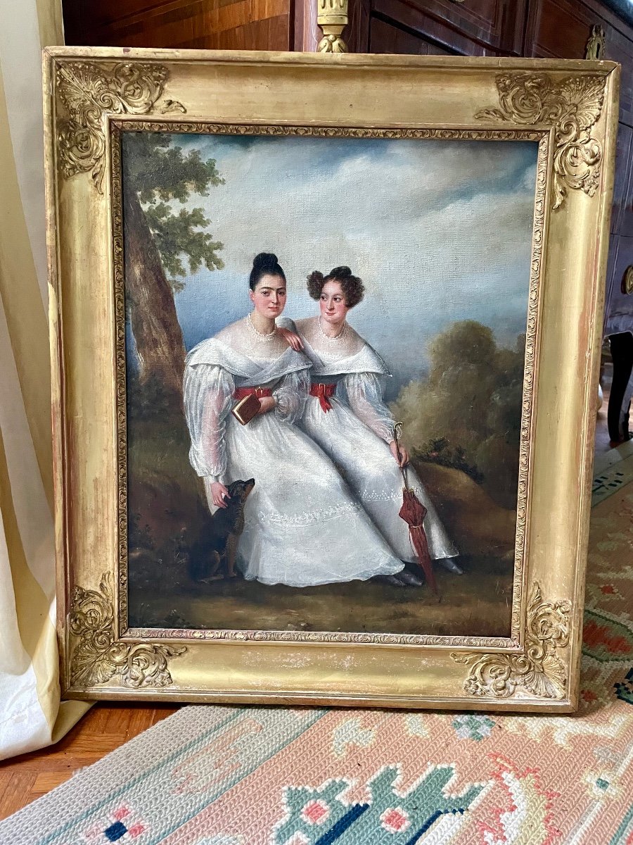 Inès Esménard, Portrait De Deux Femmes D’époque Restauration