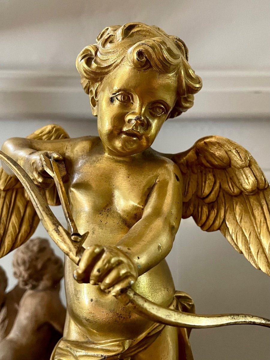 Cupidon En Bronze Doré XIXème Siècle 