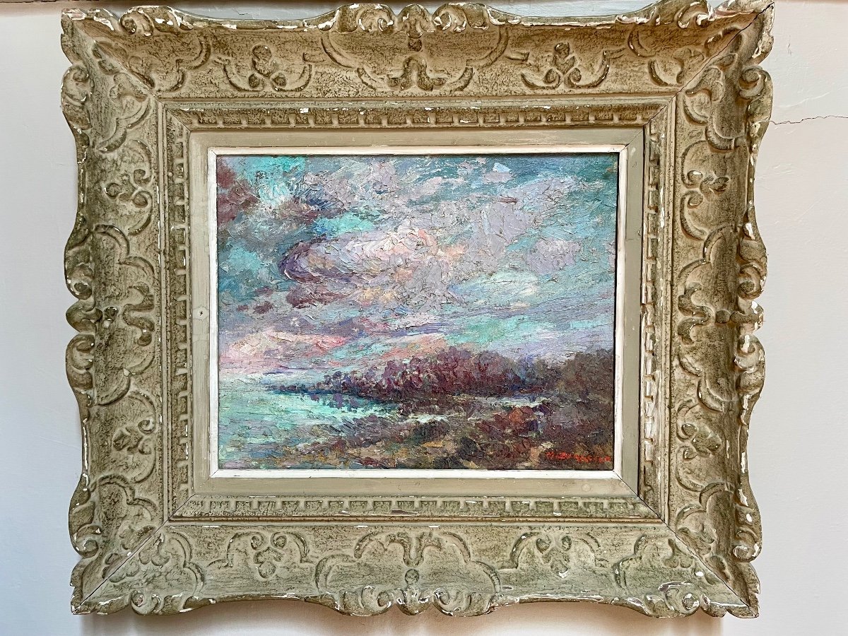 Seaside Landscape Signed Marie Raymond