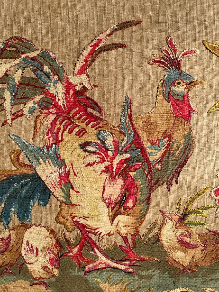 Napoleon III Period Embroidered Fire Screen