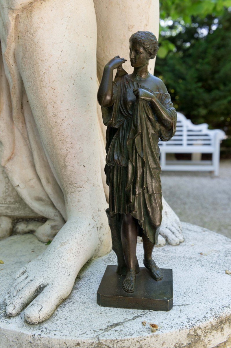 Statuettes En Bronze De Diane De Gabies Et De La Venus De Milo de la 1ère moitié du 19ème siècle-photo-4