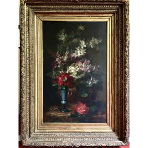 Large Napoleon III Flower Painting