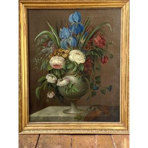 Grand Bouquet De Fleurs D’époque Restauration 