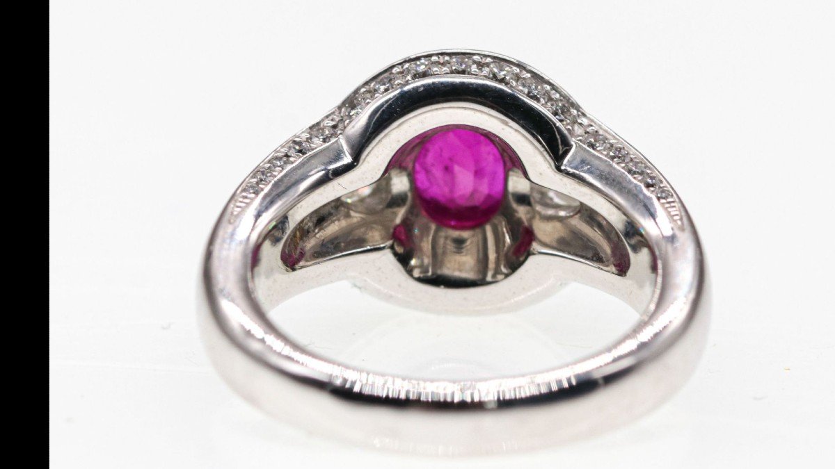 White Gold Ring Centered With A Ruby-photo-4