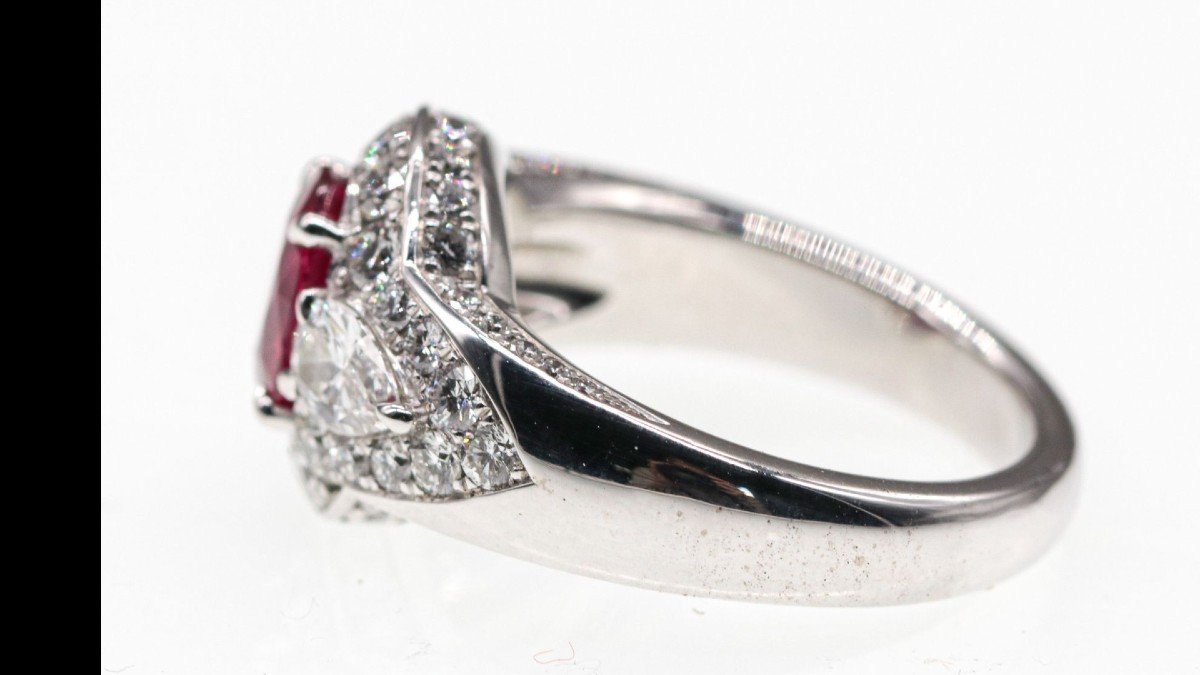 White Gold Ring Centered With A Ruby-photo-1