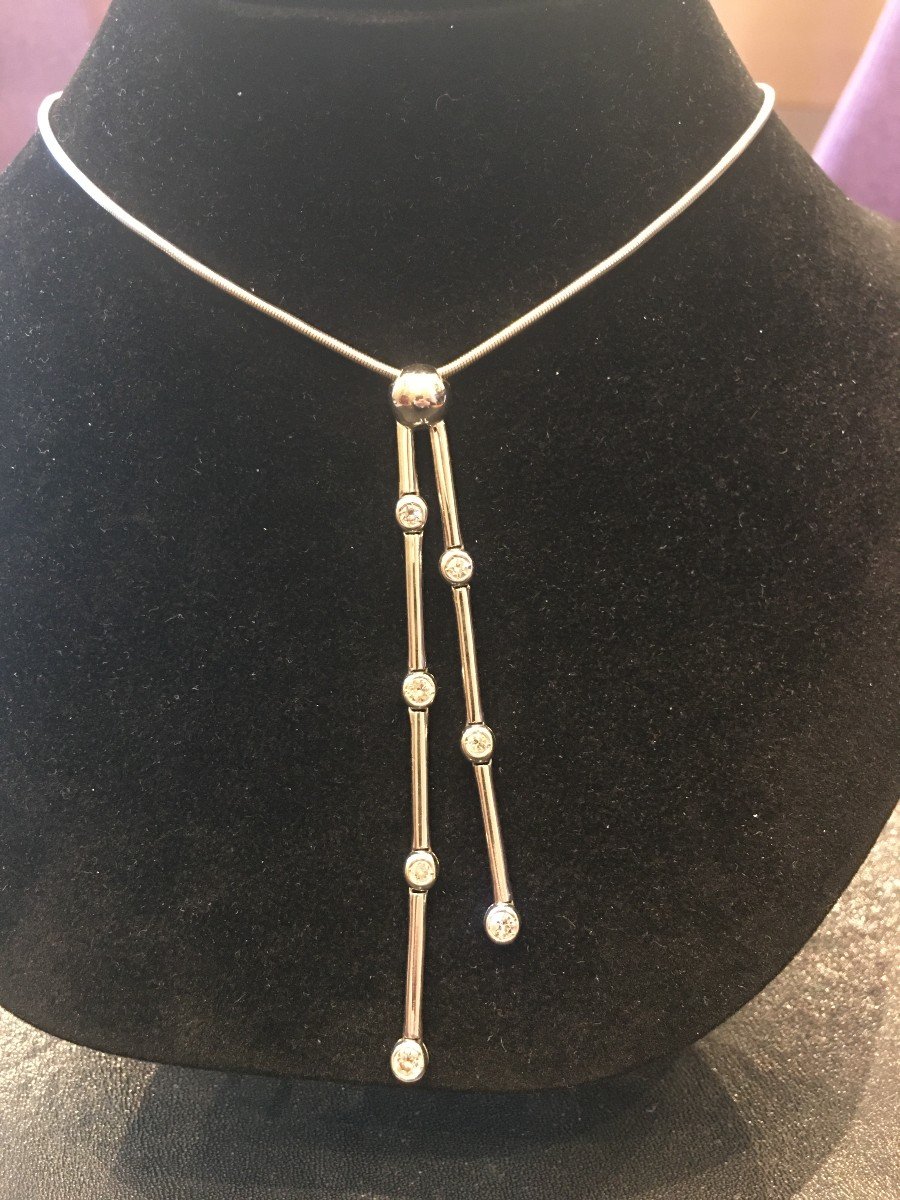 Necklace In The Negligee Style In White Gold