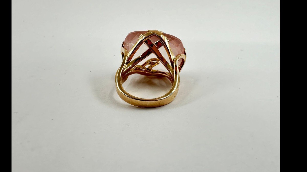 Leon Hatot, Bague Or Quartz Rose-photo-4