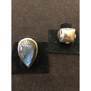 2 Bagues Argent Massif 26,30 Grammes