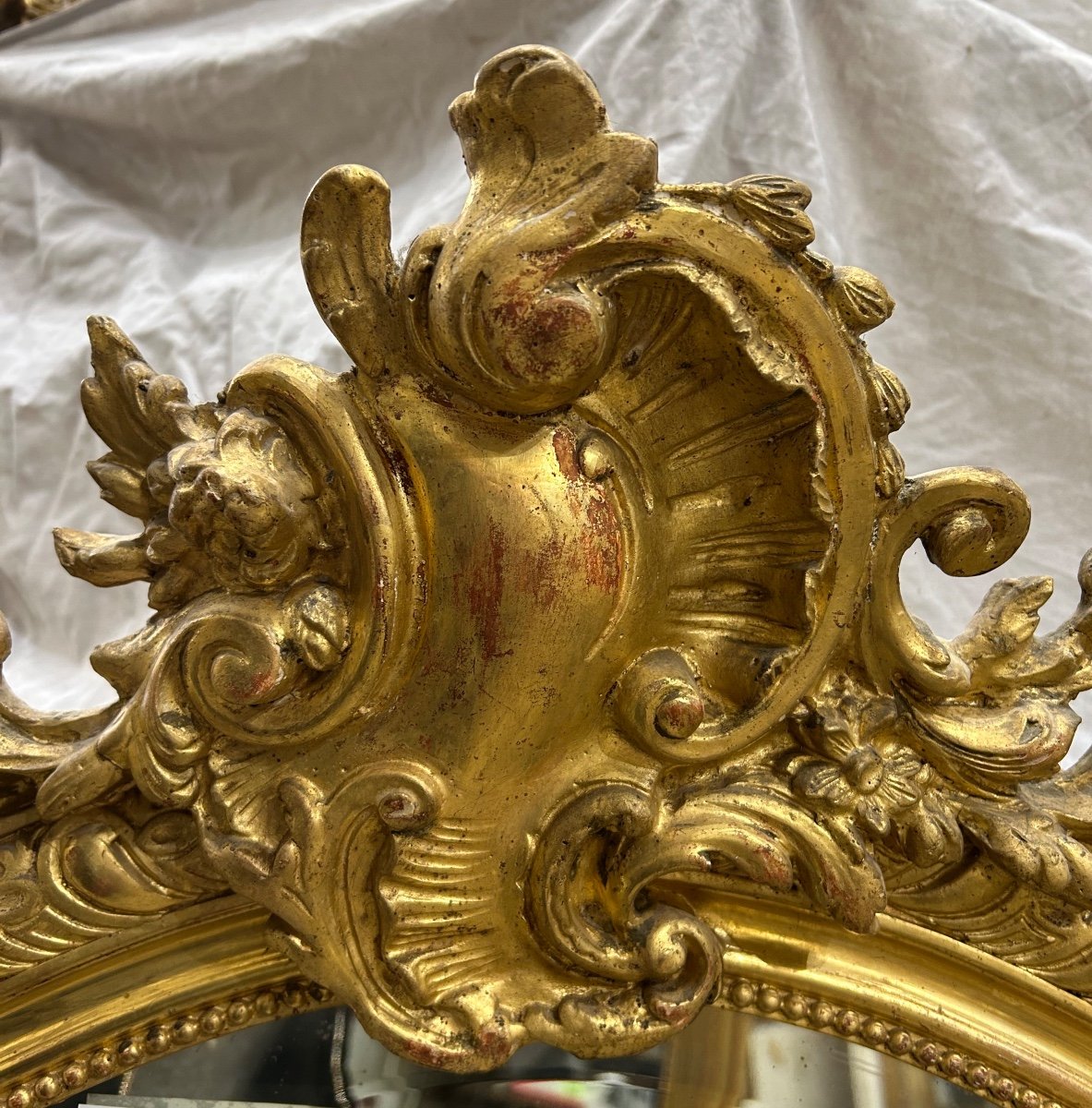 Miroir Louis XV Glace Doré 114x143 Cm-photo-2